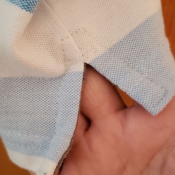 Very Nice Old Navy Blue and White Striped Polo Shirt Sz XXL - Picture 3 of 5